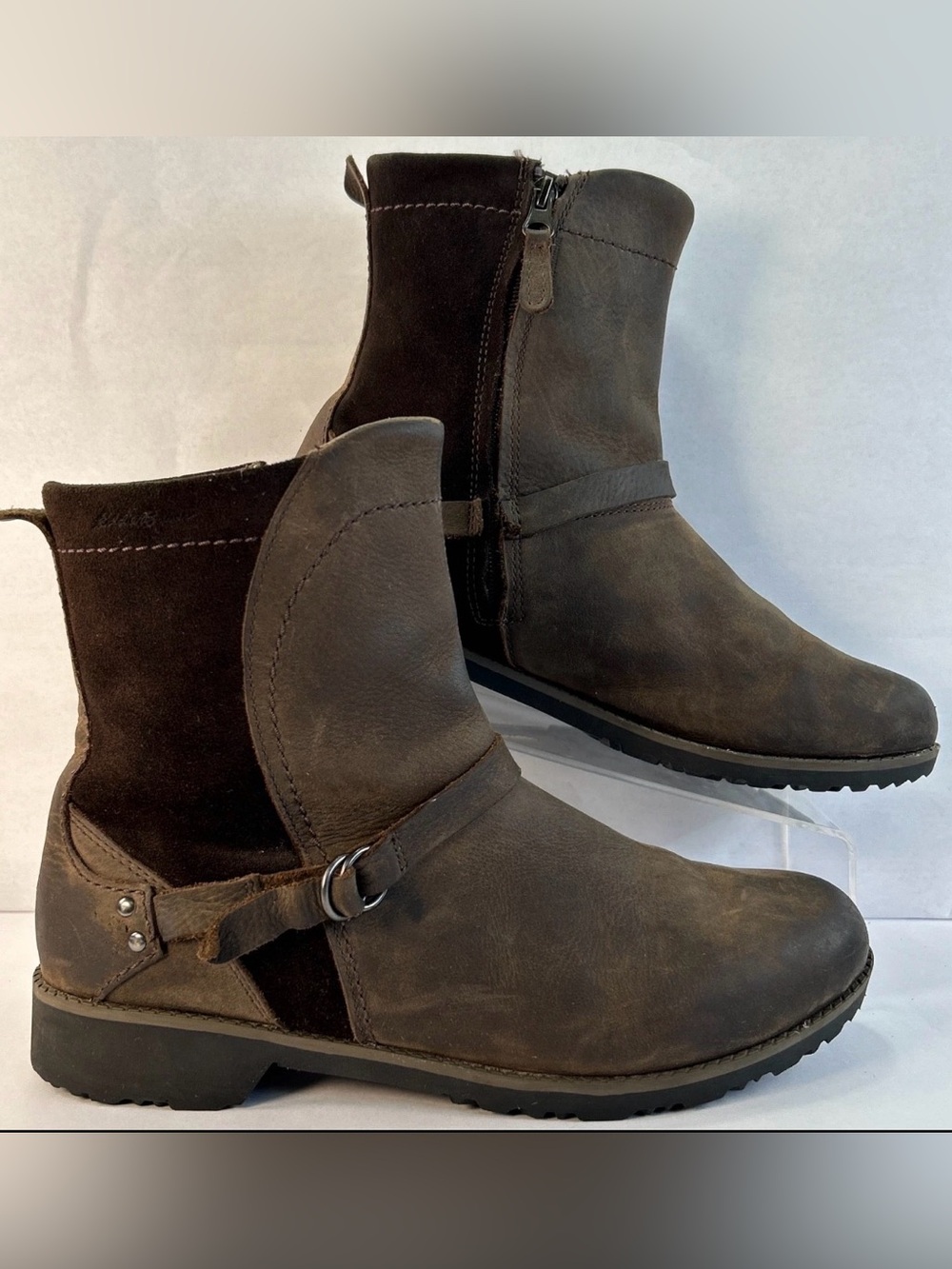 Eddie Bauer Covey Ankle Boot Womens Size 11 Brown Waterproof Leather Casual Moto